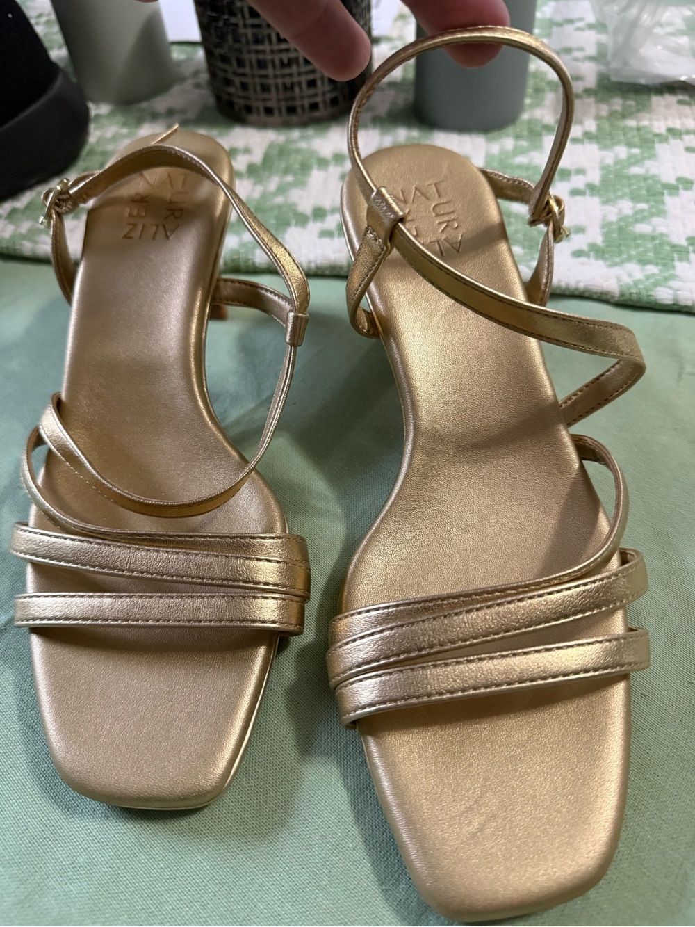 Naturalizer Metallic Gold Strappy Sandals